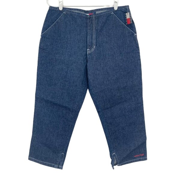 Tommy Hilfiger Women's Blue Denim Capris Jeans Size 11 Mid Rise 100% Cotton NWT - Picture 2 of 12